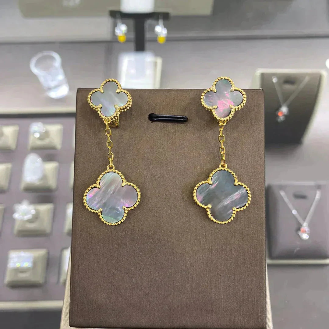 ¡®Glow Jewelry¡¯CLOVER 2 MOTIFS EARRINGS (MULTIPLE CHOICESC