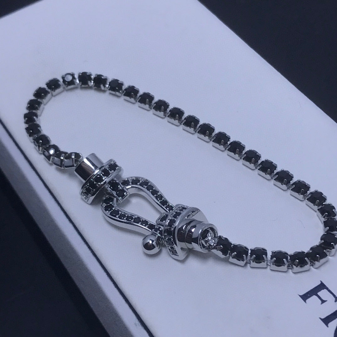 ¡®Glow Jewelry¡¯FORCE LARGE HORSESHOE FULL DIAMOND TENNIS BRACELET