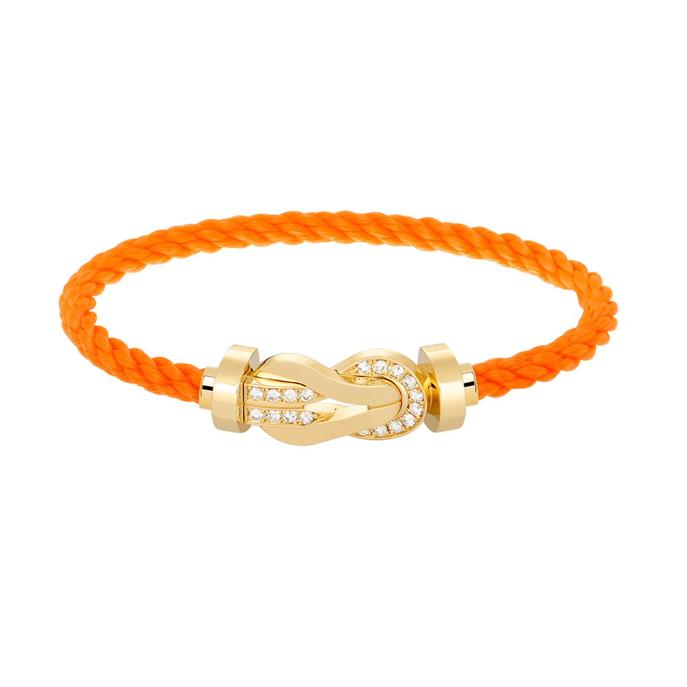 [Glow Jewelry]CHANCE LARGE 8 FIGURE BUCKLE HALF DIAMOND BRACELET GOLD
