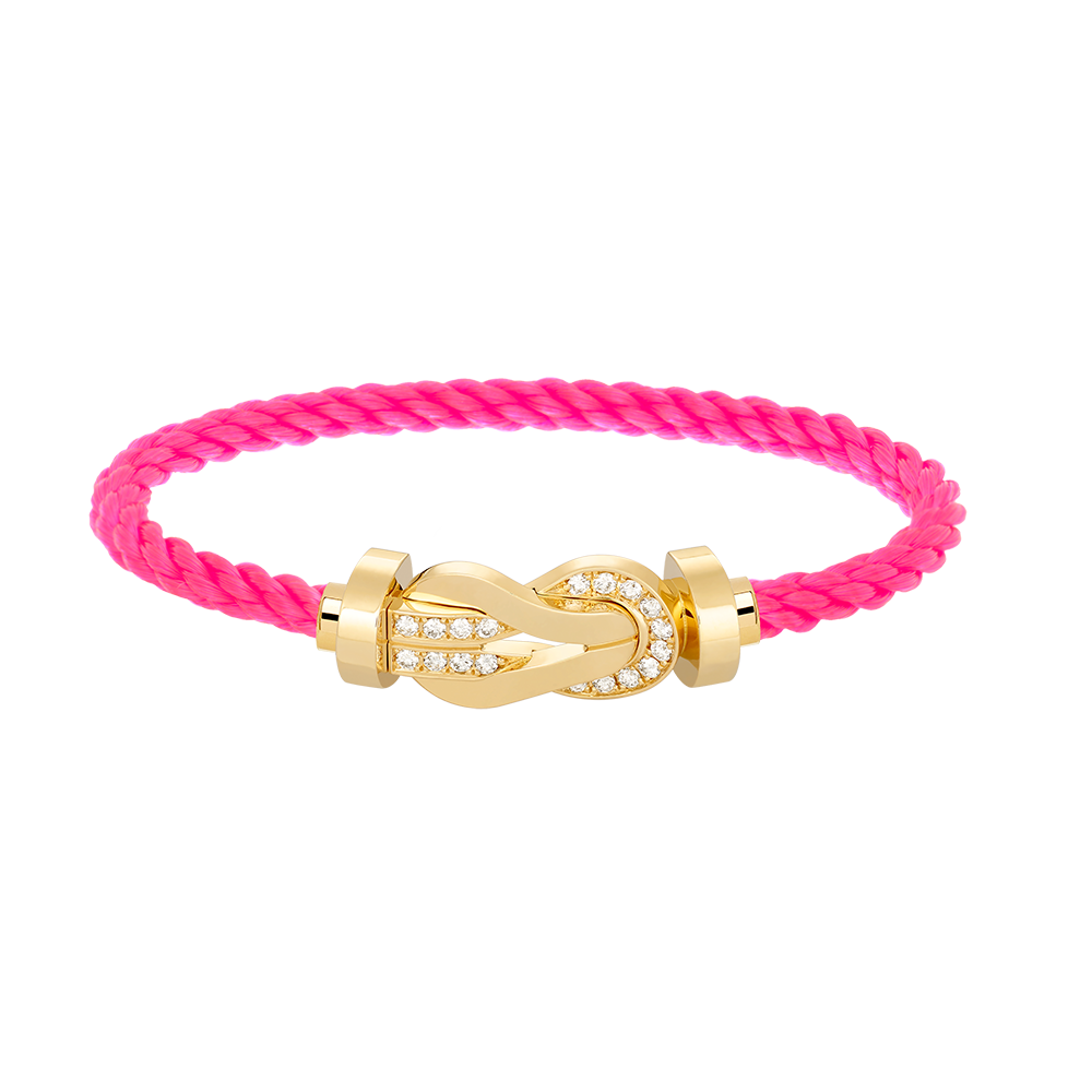 [Glow Jewelry]CHANCE LARGE 8 FIGURE BUCKLE HALF DIAMOND BRACELET GOLD