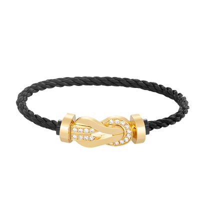 ¡®Glow Jewelry¡¯CHANCE LARGE 8 FIGURE BUCKLE HALF DIAMOND BRACELET GOLD