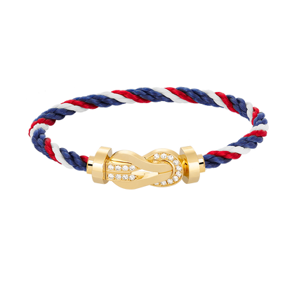 [Glow Jewelry]CHANCE LARGE 8 FIGURE BUCKLE HALF DIAMOND BRACELET GOLD