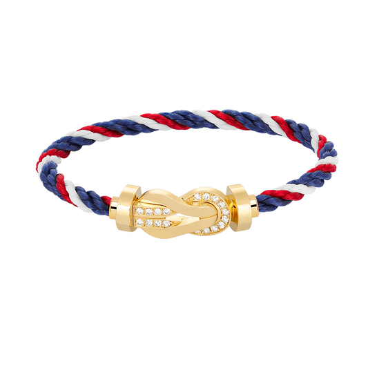 ¡®Glow Jewelry¡¯CHANCE LARGE 8 FIGURE BUCKLE HALF DIAMOND BRACELET GOLD