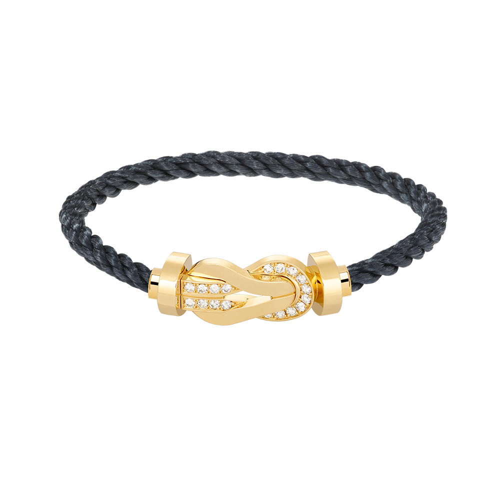 [Glow Jewelry]CHANCE LARGE 8 FIGURE BUCKLE HALF DIAMOND BRACELET GOLD