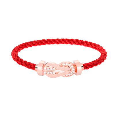 [Glow Jewelry]CHANCE LARGE 8 FIGURE BUCKLE HALF DIAMOND BRACELET ROSE GOLD
