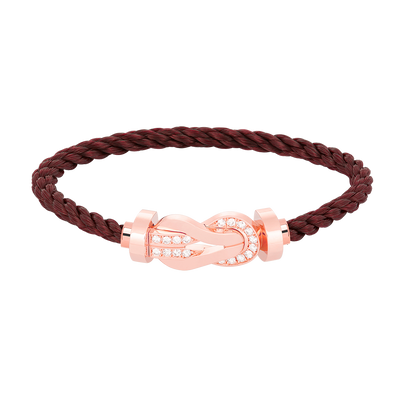 [Glow Jewelry]CHANCE LARGE 8 FIGURE BUCKLE HALF DIAMOND BRACELET ROSE GOLD
