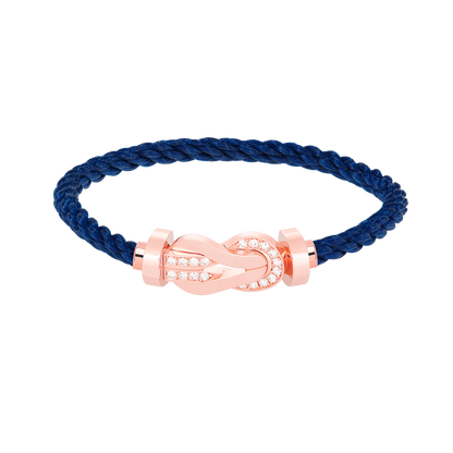 [Glow Jewelry]CHANCE LARGE 8 FIGURE BUCKLE HALF DIAMOND BRACELET ROSE GOLD