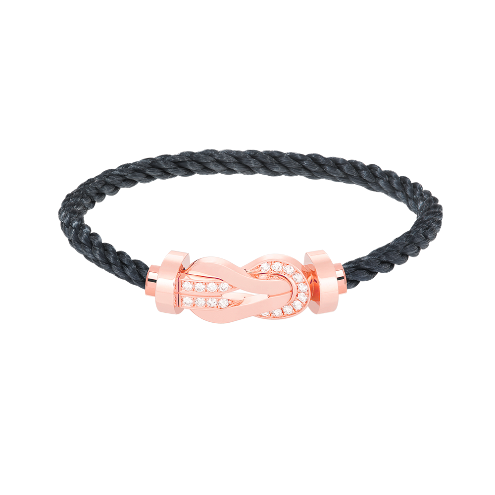 [Glow Jewelry]CHANCE LARGE 8 FIGURE BUCKLE HALF DIAMOND BRACELET ROSE GOLD