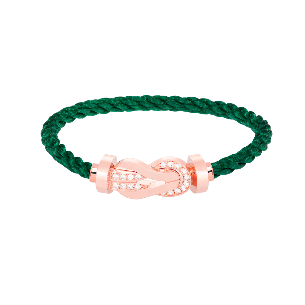 [Glow Jewelry]CHANCE LARGE 8 FIGURE BUCKLE HALF DIAMOND BRACELET ROSE GOLD