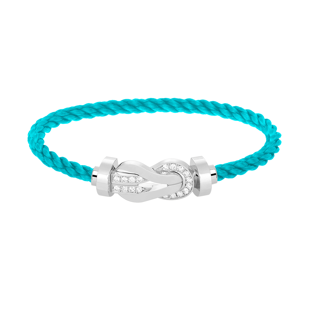[Glow Jewelry]CHANCE LARGE 8 FIGURE BUCKLE HALF DIAMOND BRACELET SILVER