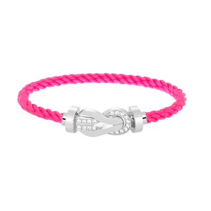 [Glow Jewelry]CHANCE LARGE 8 FIGURE BUCKLE HALF DIAMOND BRACELET SILVER