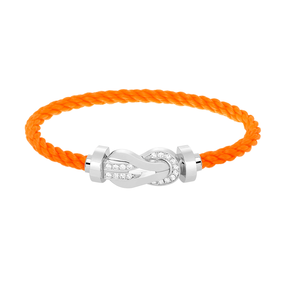 [Glow Jewelry]CHANCE LARGE 8 FIGURE BUCKLE HALF DIAMOND BRACELET SILVER
