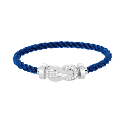 [Glow Jewelry]CHANCE LARGE 8 FIGURE BUCKLE HALF DIAMOND BRACELET SILVER