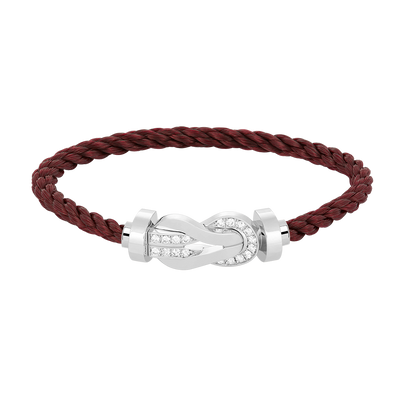 [Glow Jewelry]CHANCE LARGE 8 FIGURE BUCKLE HALF DIAMOND BRACELET SILVER