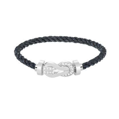 [Glow Jewelry]CHANCE LARGE 8 FIGURE BUCKLE HALF DIAMOND BRACELET SILVER