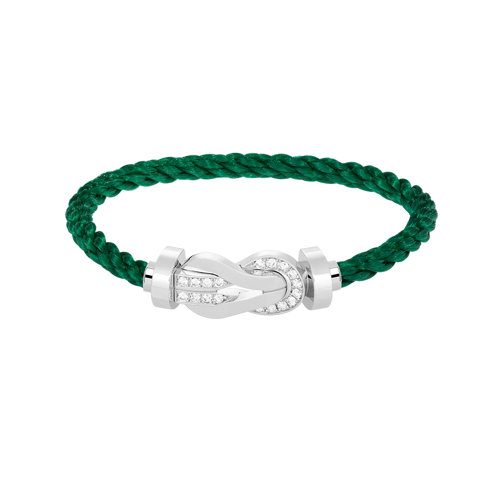 [Glow Jewelry]CHANCE LARGE 8 FIGURE BUCKLE HALF DIAMOND BRACELET SILVER