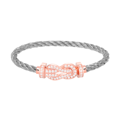 [Glow Jewelry]CHANCE LARGE 8 FIGURE BUCKLE FULL DIAMOND BRACELET ROSE GOLD