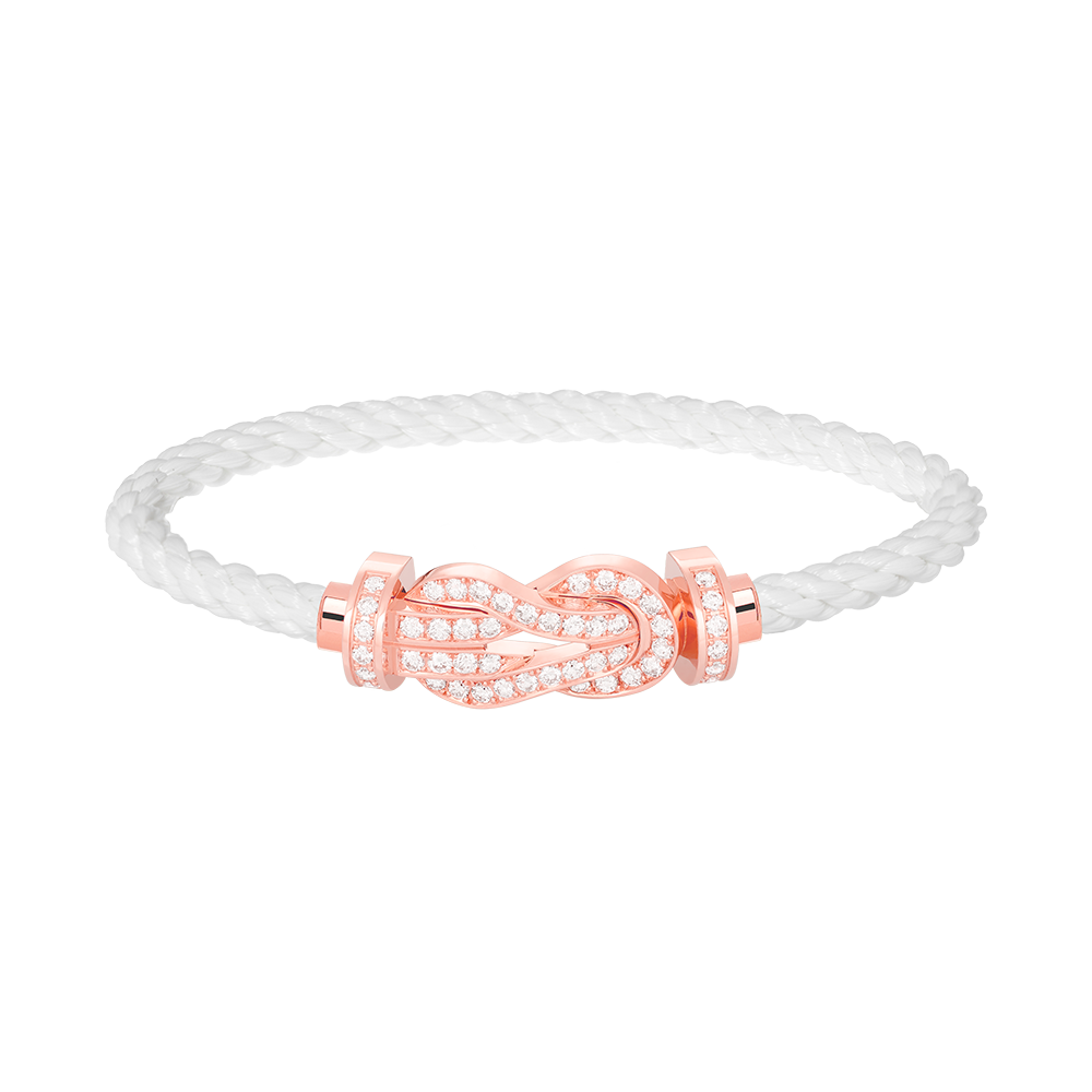 [Glow Jewelry]CHANCE LARGE 8 FIGURE BUCKLE FULL DIAMOND BRACELET ROSE GOLD
