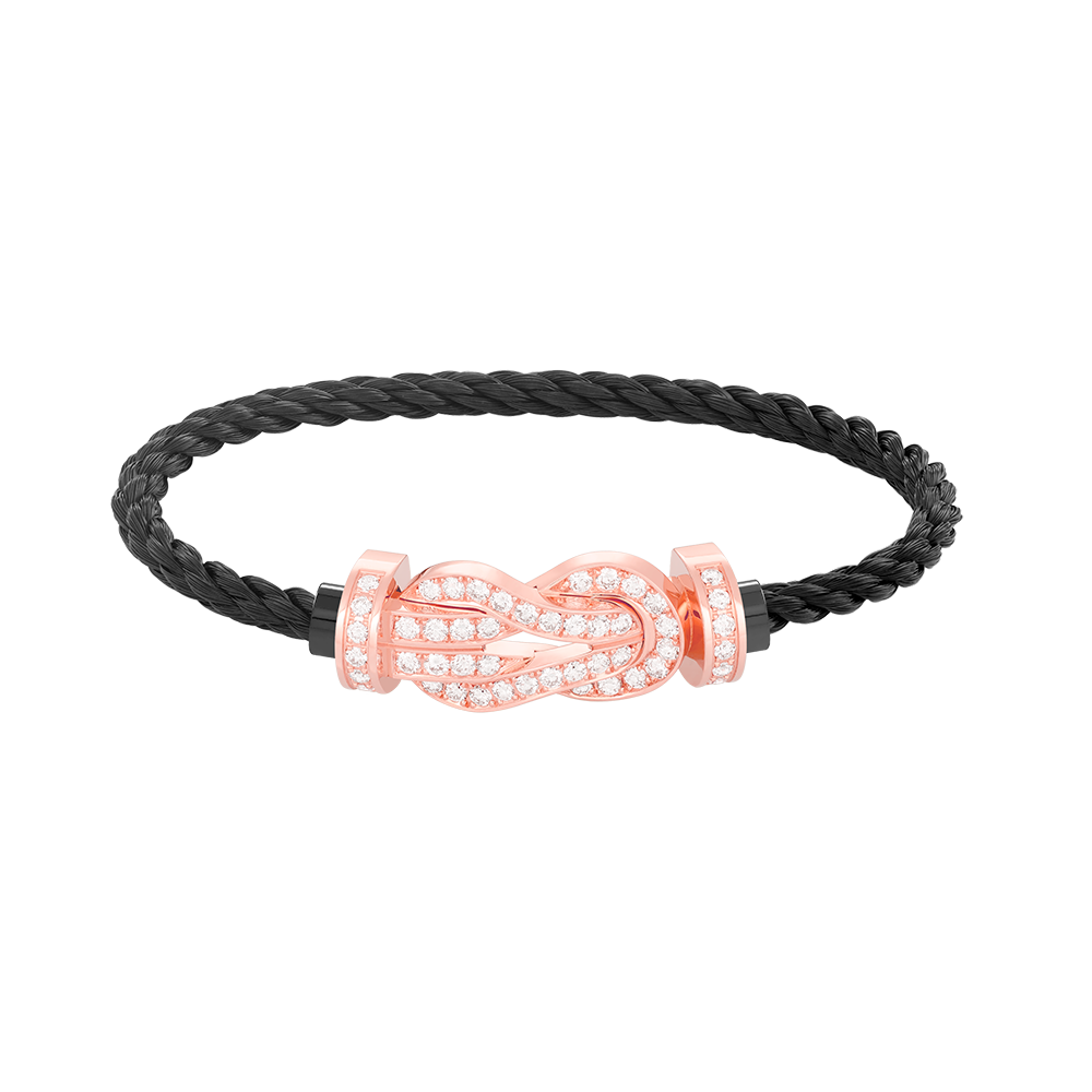 [Glow Jewelry]CHANCE LARGE 8 FIGURE BUCKLE FULL DIAMOND BRACELET ROSE GOLD