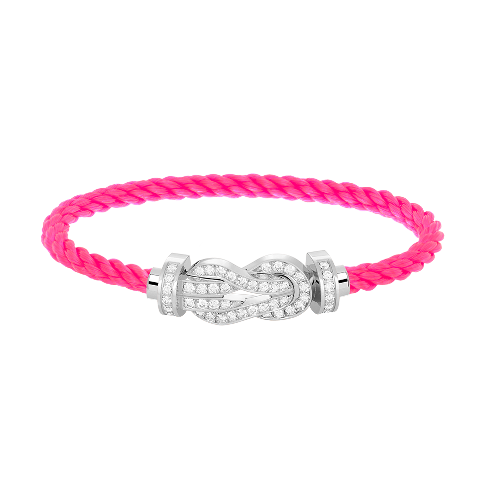 [Glow Jewelry]CHANCE LARGE 8 FIGURE BUCKLE FULL DIAMOND BRACELET SILVER