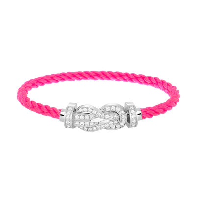 [Glow Jewelry]CHANCE LARGE 8 FIGURE BUCKLE FULL DIAMOND BRACELET SILVER