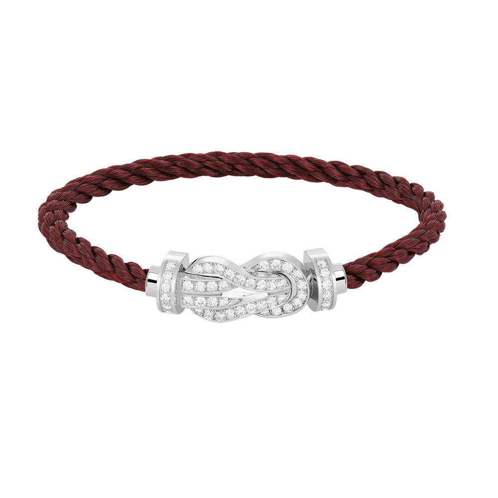 [Glow Jewelry]CHANCE LARGE 8 FIGURE BUCKLE FULL DIAMOND BRACELET SILVER