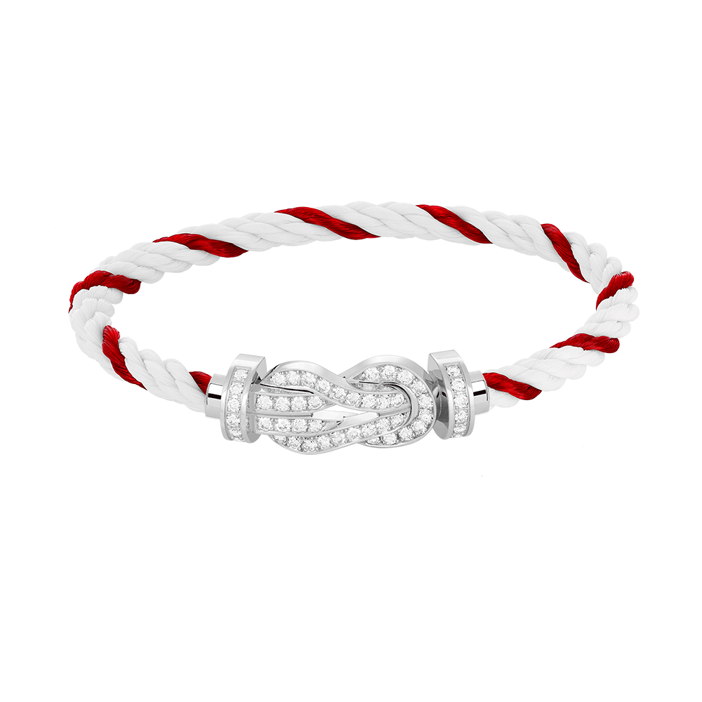[Glow Jewelry]CHANCE LARGE 8 FIGURE BUCKLE FULL DIAMOND BRACELET SILVER