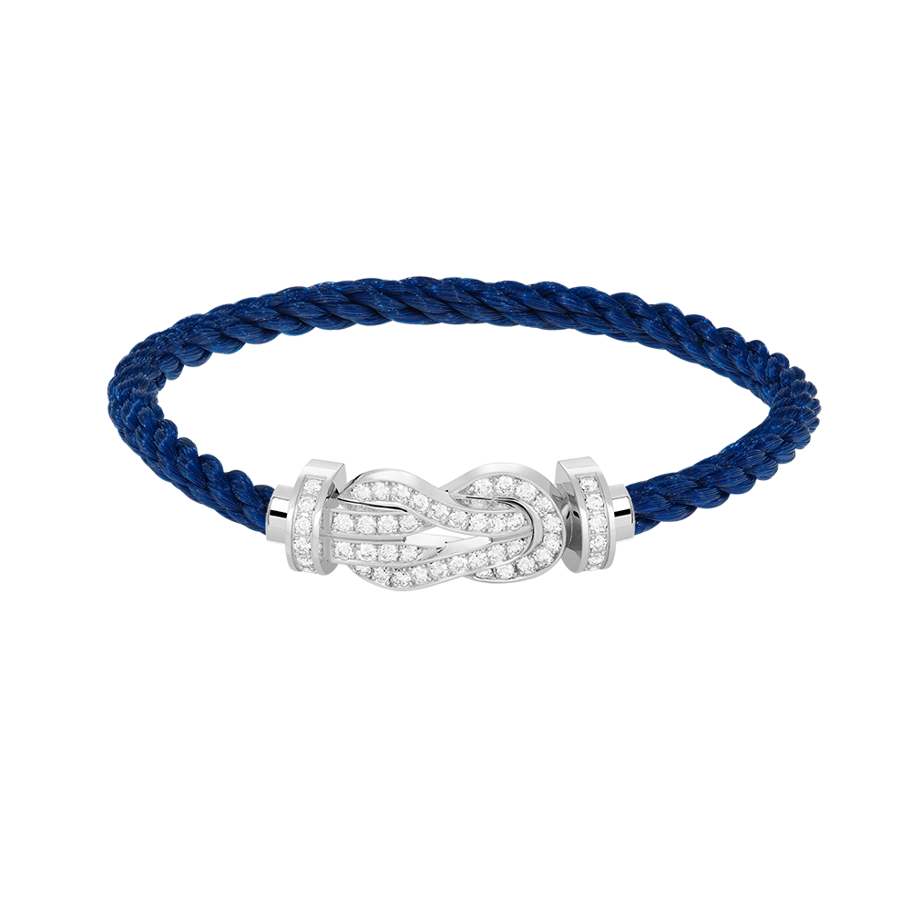 [Glow Jewelry]CHANCE LARGE 8 FIGURE BUCKLE FULL DIAMOND BRACELET SILVER