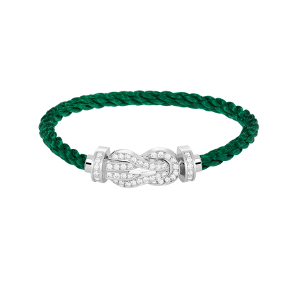 [Glow Jewelry]CHANCE LARGE 8 FIGURE BUCKLE FULL DIAMOND BRACELET SILVER
