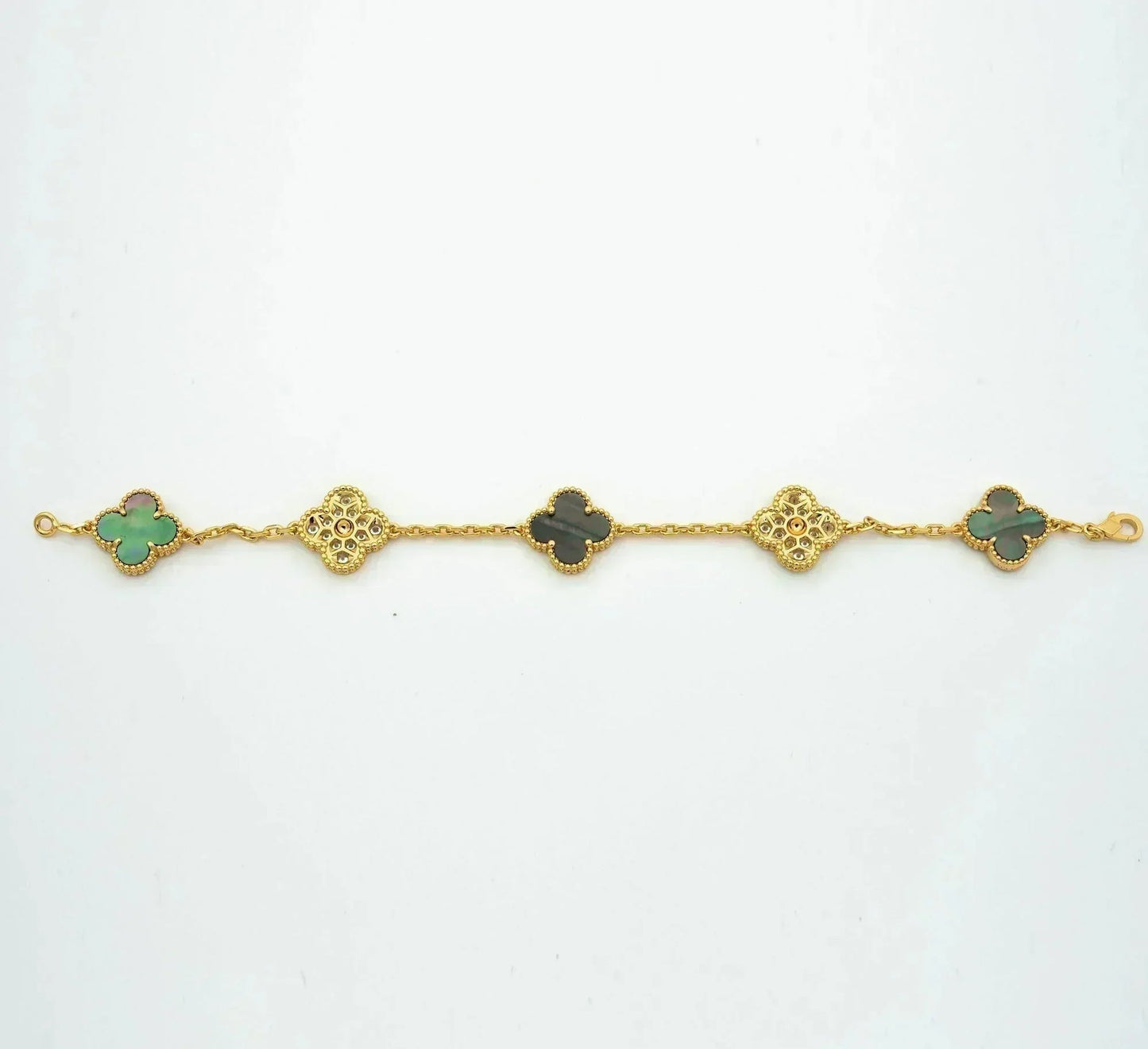 [Glow Jewelry] CLOVER 5 MOTIF GRAY MOP BRACELET COLLECTION