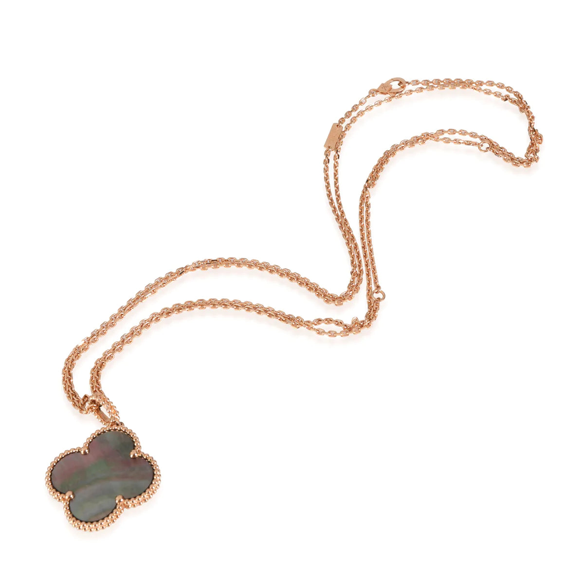 [Glow Jewelry]CLOVER 25MM GOLD DARK MOP BIG CLOVER NECKLACE
