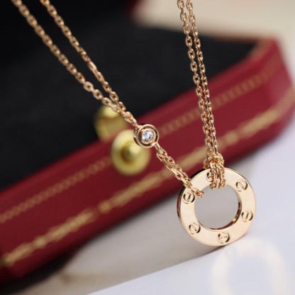 „Glow Jewelry“ LOVE-HALSKETTE, VERSTELLBAR, ROSÉGOLD, 2 DIAMANTEN
