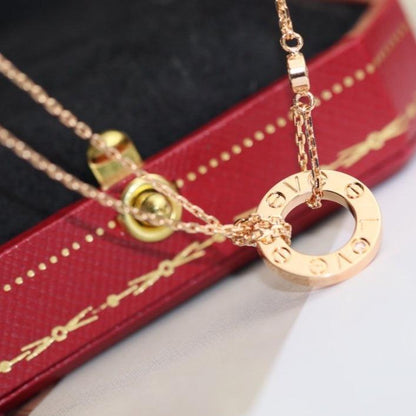 „Glow Jewelry“ LOVE-HALSKETTE, VERSTELLBAR, ROSÉGOLD, 2 DIAMANTEN