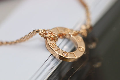 „Glow Jewelry“ LOVE-HALSKETTE, VERSTELLBAR, ROSÉGOLD, 2 DIAMANTEN