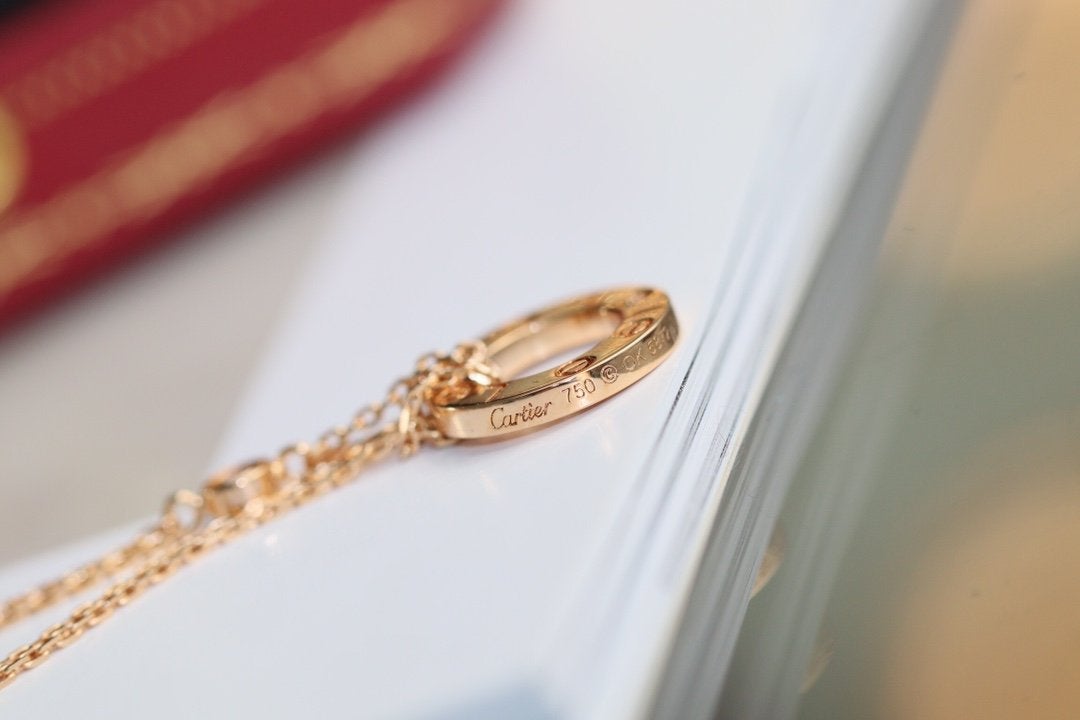 „Glow Jewelry“ LOVE-HALSKETTE, VERSTELLBAR, ROSÉGOLD, 2 DIAMANTEN