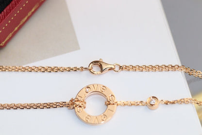 „Glow Jewelry“ LOVE-HALSKETTE, VERSTELLBAR, ROSÉGOLD, 2 DIAMANTEN