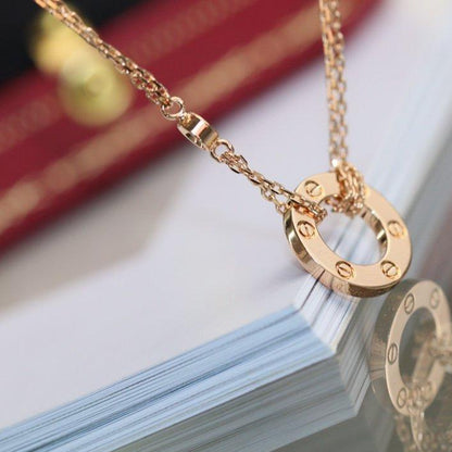 „Glow Jewelry“ LOVE-HALSKETTE, VERSTELLBAR, ROSÉGOLD, 2 DIAMANTEN