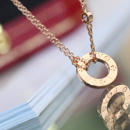 „Glow Jewelry“ LOVE-HALSKETTE, VERSTELLBAR, ROSÉGOLD, 2 DIAMANTEN