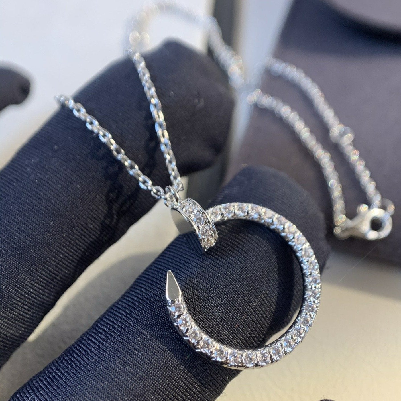 [Glow Jewelry]JUSTE NECKLACE SILVER DIAMONDS
