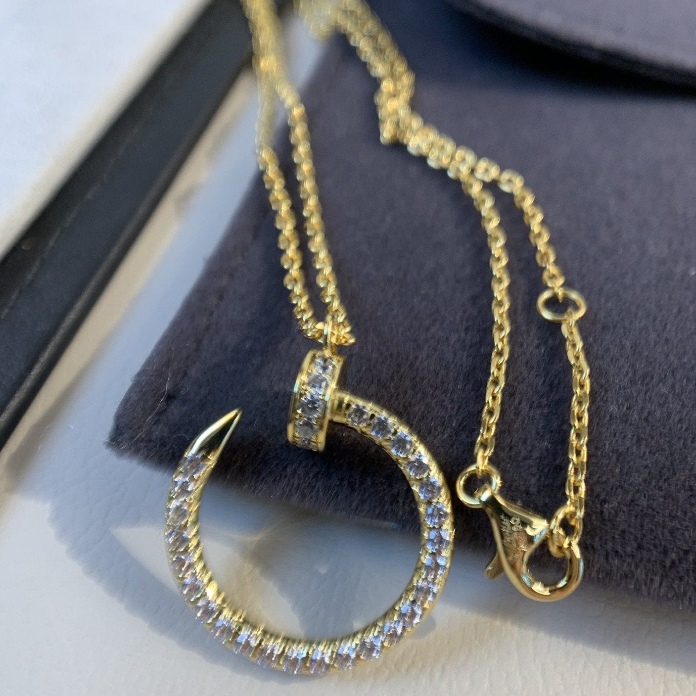 [Glow Jewelry]JUSTE NECKLACE GOLD DIAMONDS