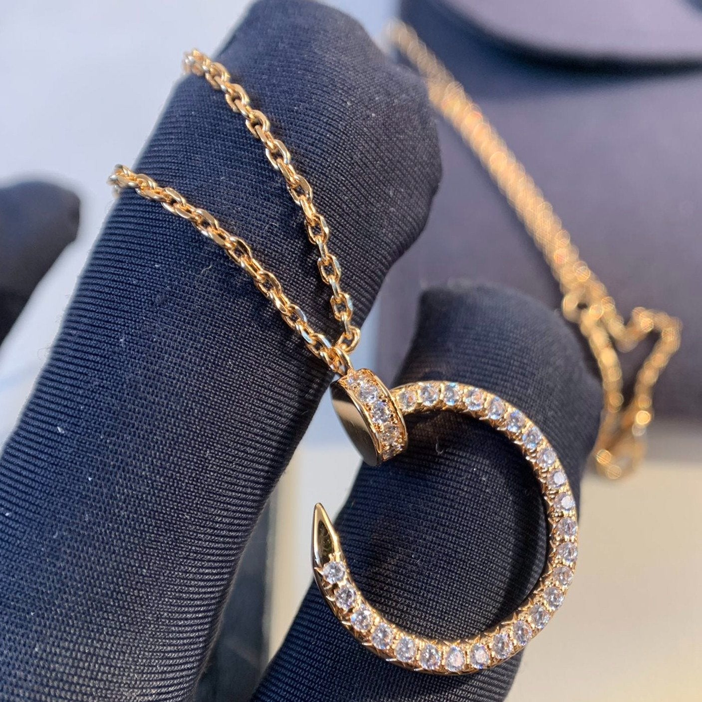 [Glow Jewelry]JUSTE NECKLACE PINK GOLD DIAMONDS