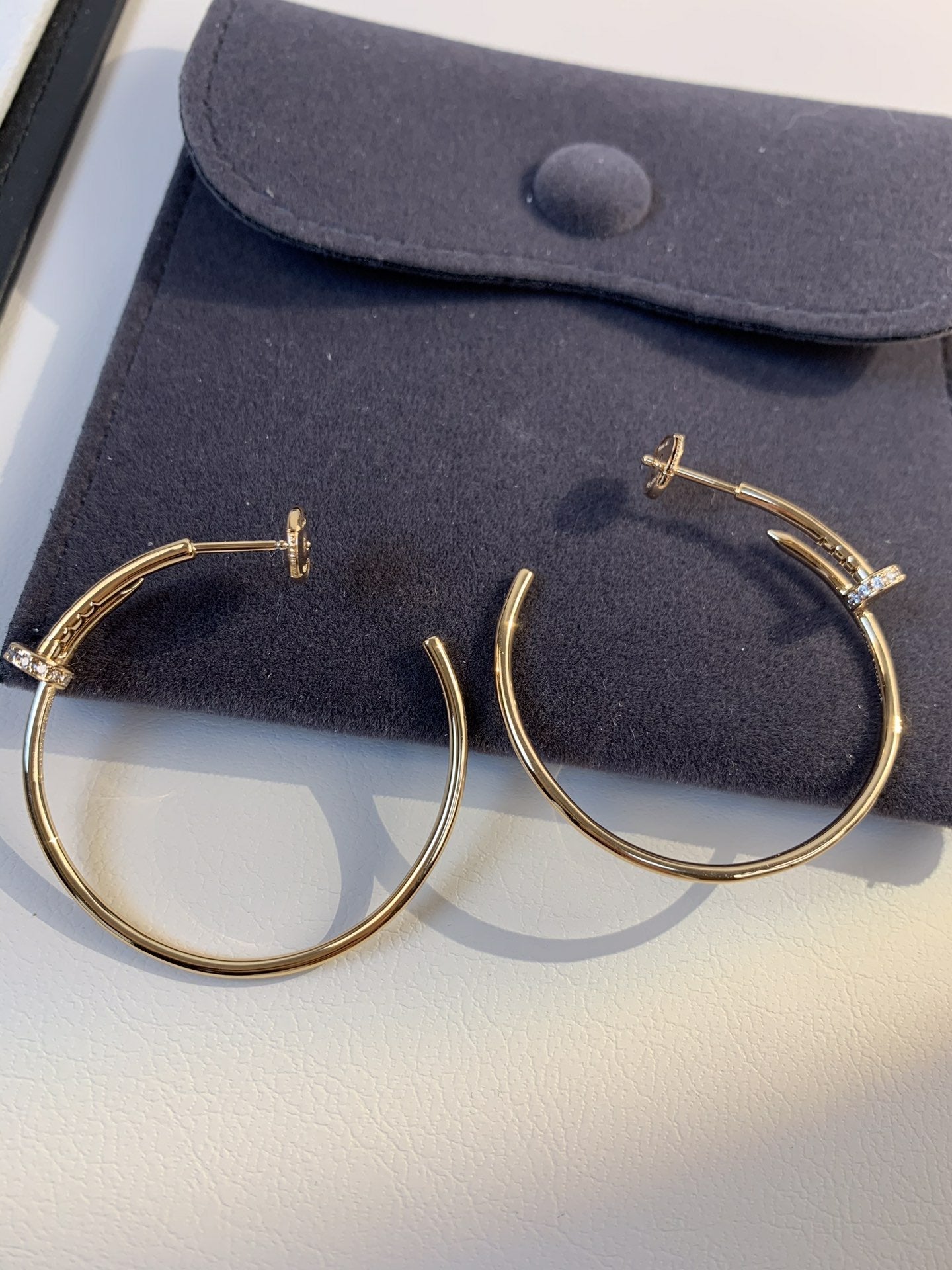 [Glow Jewelry]JUSTE EARRINGS GOLD DIAMONDS 1.8MM