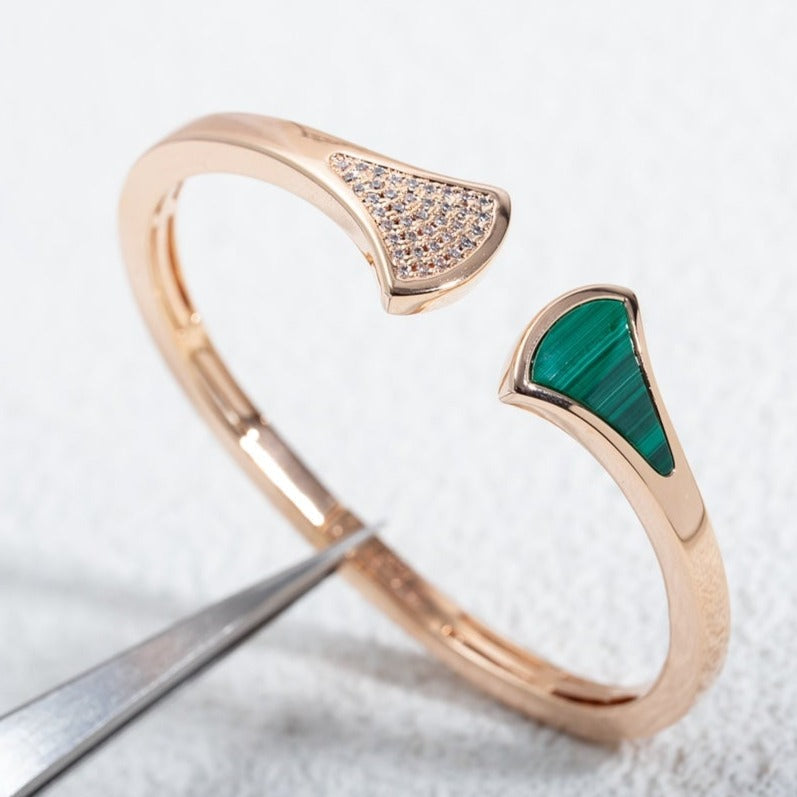 [Glow Jewelry]DREAM BRACELET OPEN MALACHITE PINK GOLD