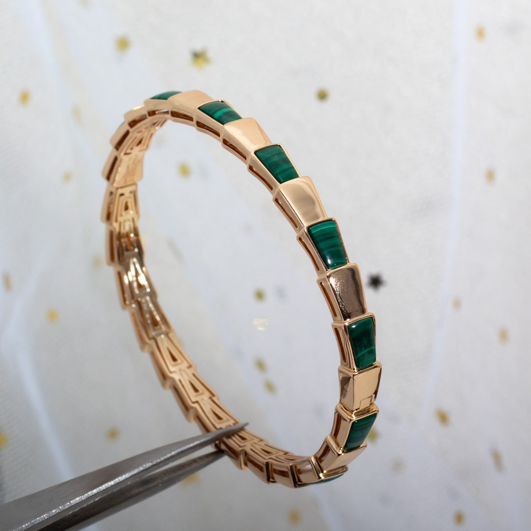 [Glow Jewelry]SERPENTI BRACELET PINK GOLD MALACHITE