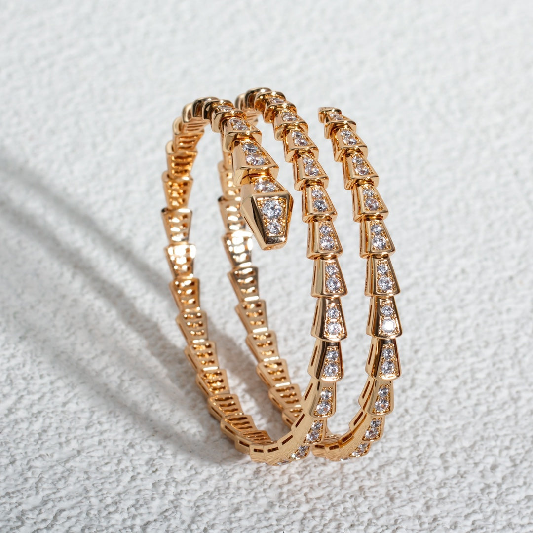 [Glow Jewelry]SERPENTI BRACELET PINK GOLD DIAMOND DOUBLE ROW