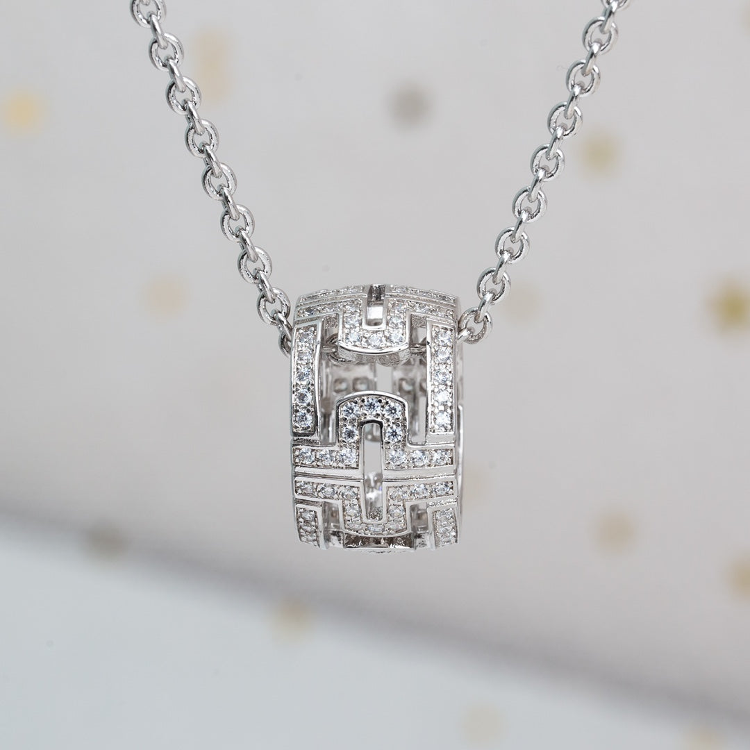 [Glow Jewelry]PARENTESI NECKLACE SILVER DIAMOND
