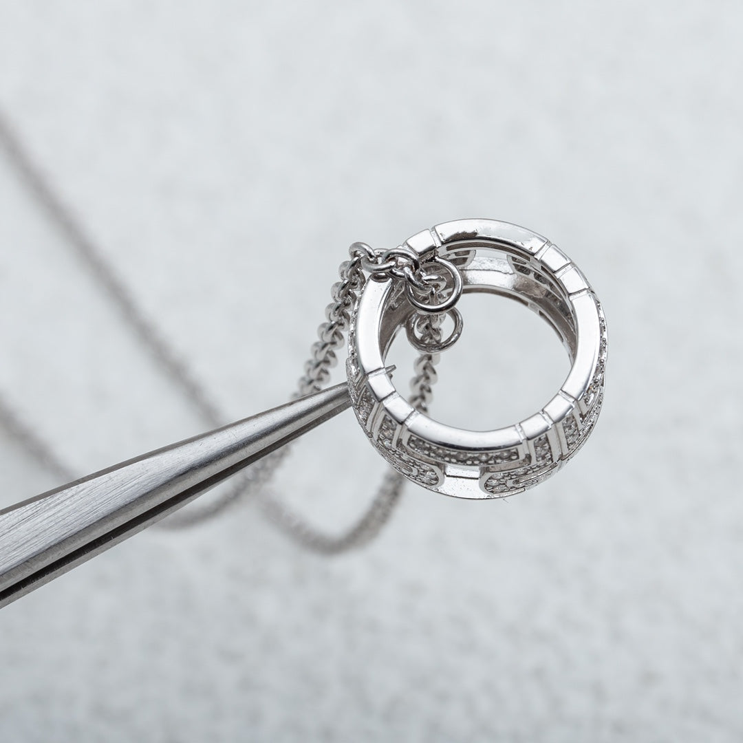 [Glow Jewelry]PARENTESI NECKLACE SILVER DIAMOND