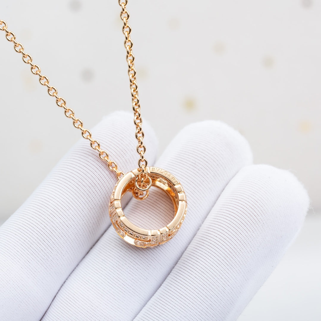 [Glow Jewelry]PARENTESI NECKLACE PINK GOLD DIAMOND
