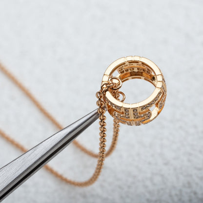 [Glow Jewelry]PARENTESI NECKLACE PINK GOLD DIAMOND
