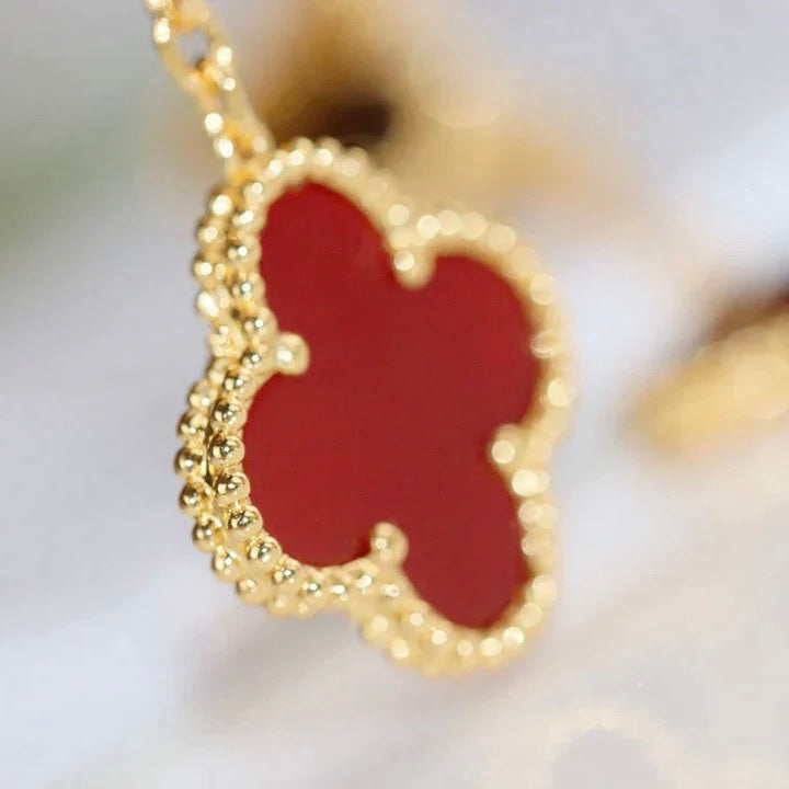 [Glow Jewelry]CLOVER  2 MOTIF  TIGER EYE CARNELIAN EARRINGS